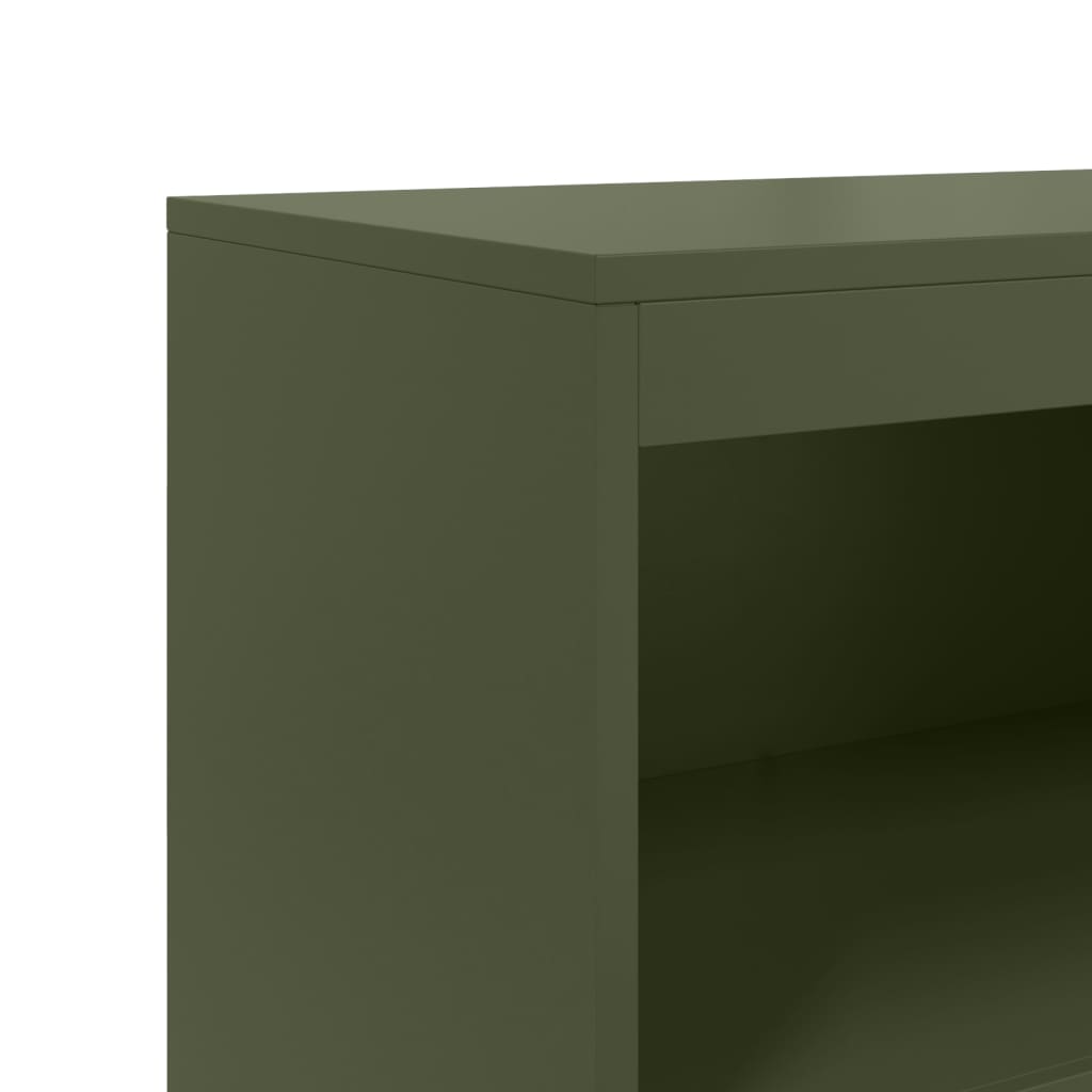 Hoge kast 68,5x38,5x123,5 cm staal olijfgroen