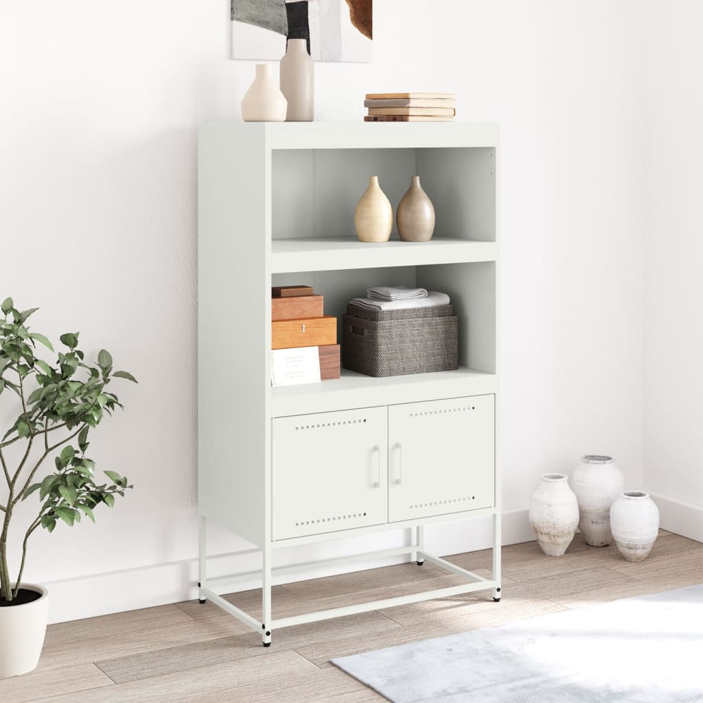 Hoge kast 68,5x38,5x123,5 cm staal wit