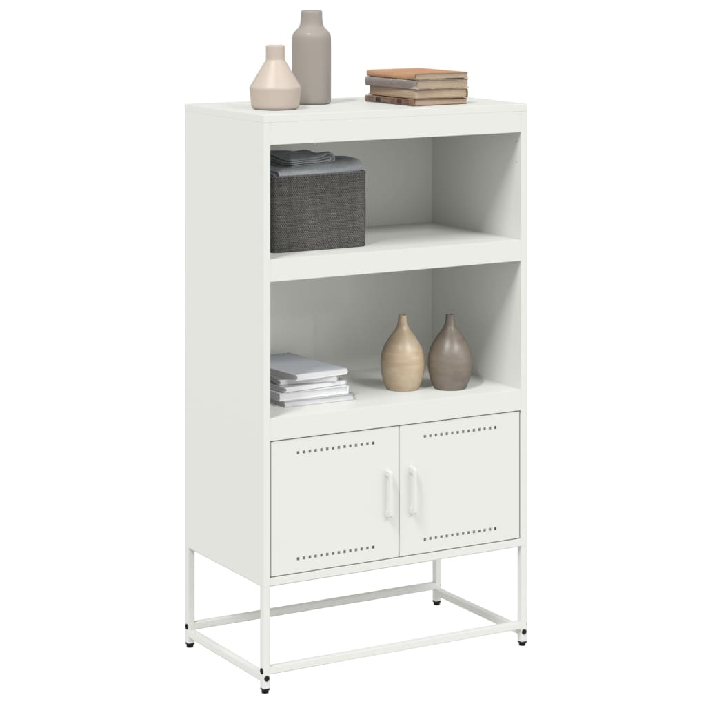 Hoge kast 68,5x38,5x123,5 cm staal wit