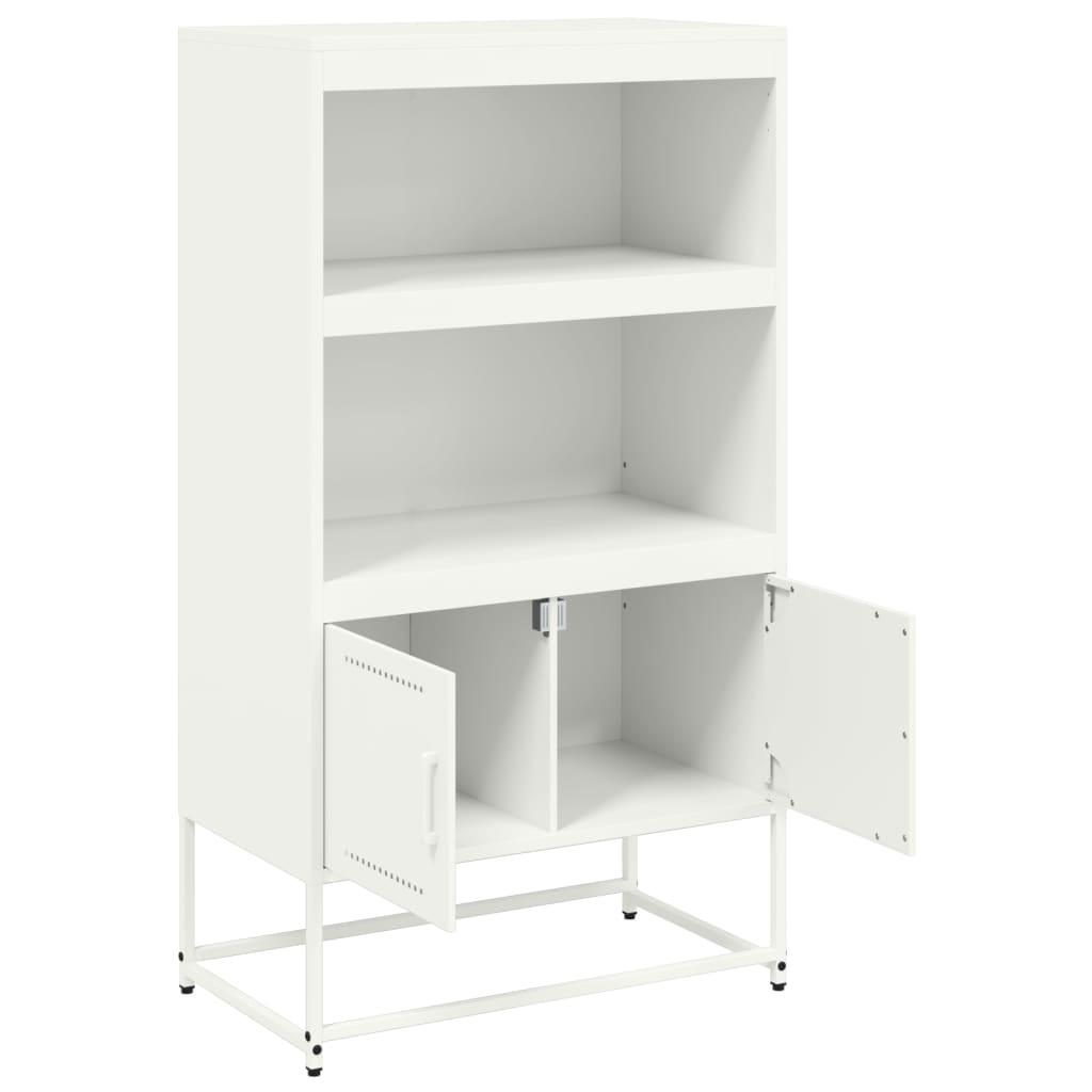 Hoge kast 68,5x38,5x123,5 cm staal wit