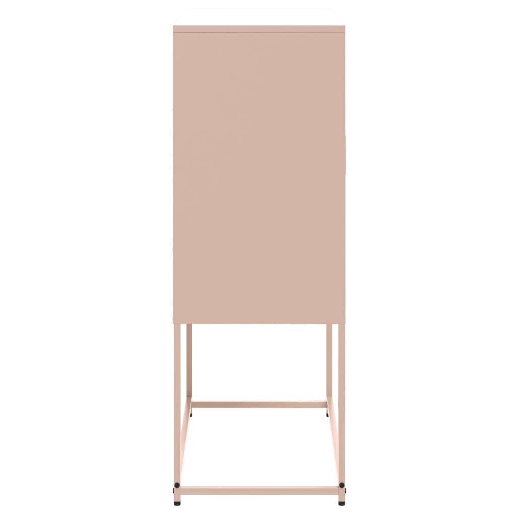 Hoge kast 68,5x38,5x107 cm staal roze
