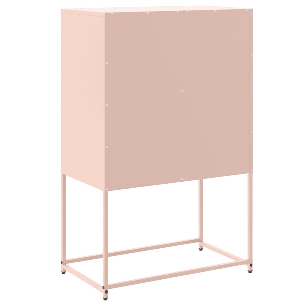 Hoge kast 68,5x38,5x107 cm staal roze