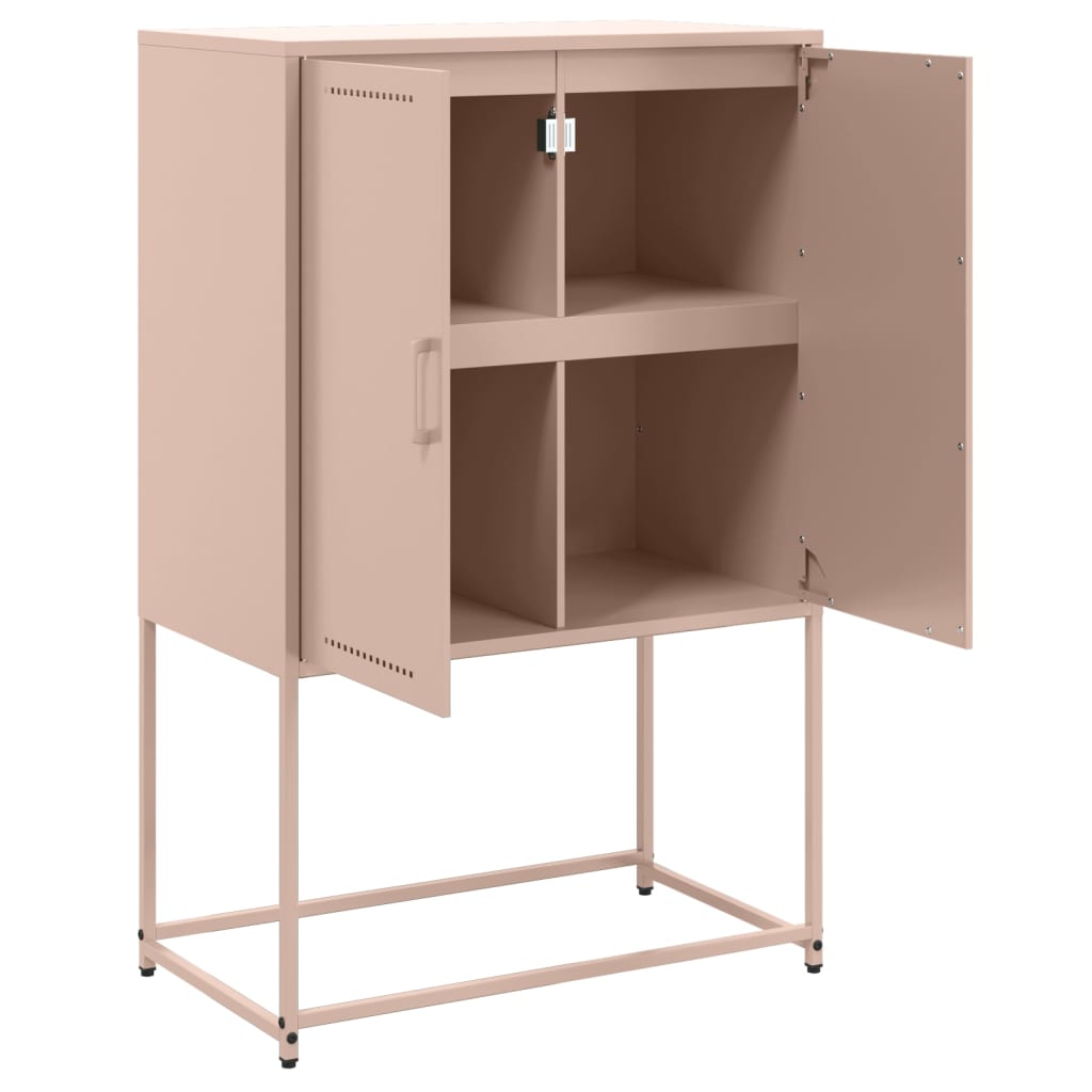 Hoge kast 68,5x38,5x107 cm staal roze