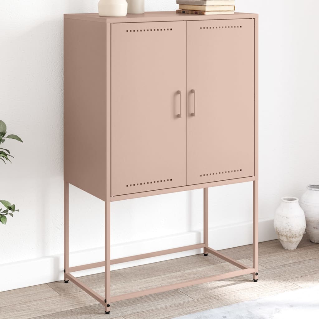 Hoge kast 68,5x38,5x107 cm staal roze