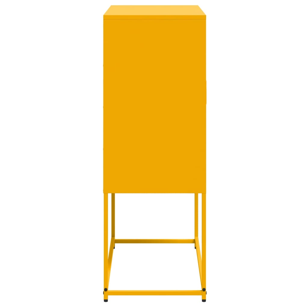 Hoge kast 68,5x38,5x107 cm staal mosterdgeel