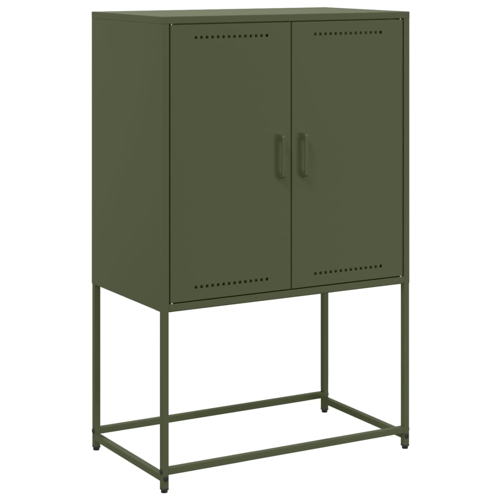 Hoge kast 68,5x38,5x107 cm staal olijfgroen