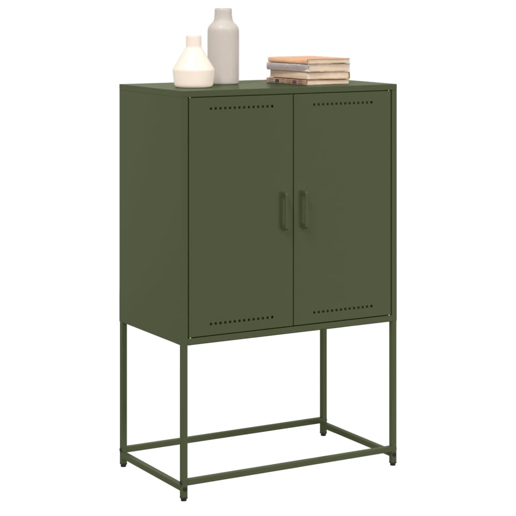 Hoge kast 68,5x38,5x107 cm staal olijfgroen