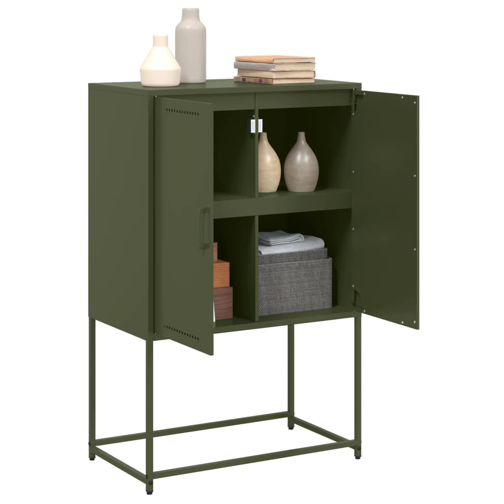 Hoge kast 68,5x38,5x107 cm staal olijfgroen