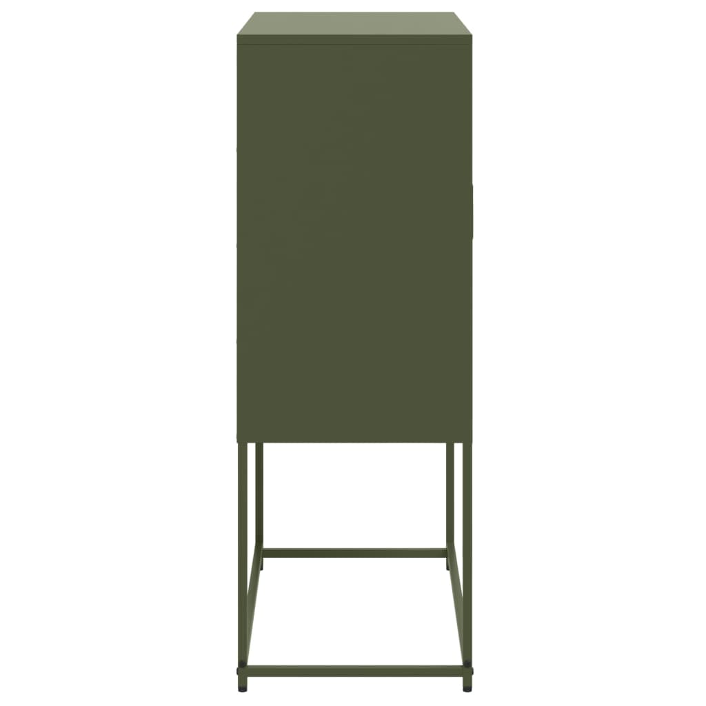 Hoge kast 68,5x38,5x107 cm staal olijfgroen