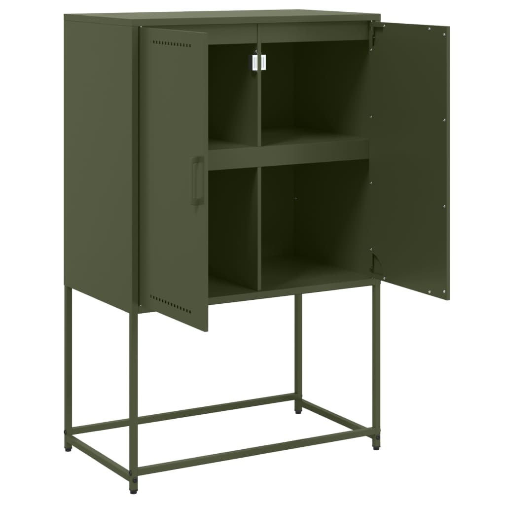 Hoge kast 68,5x38,5x107 cm staal olijfgroen