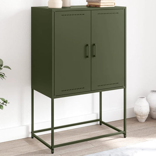 Hoge kast 68,5x38,5x107 cm staal olijfgroen