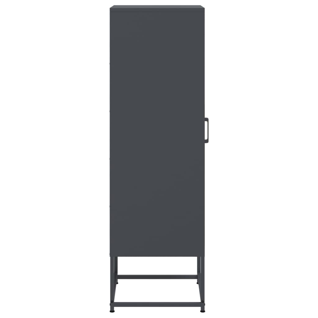 Hoge kast 36x39x123 cm staal antracietkleurig