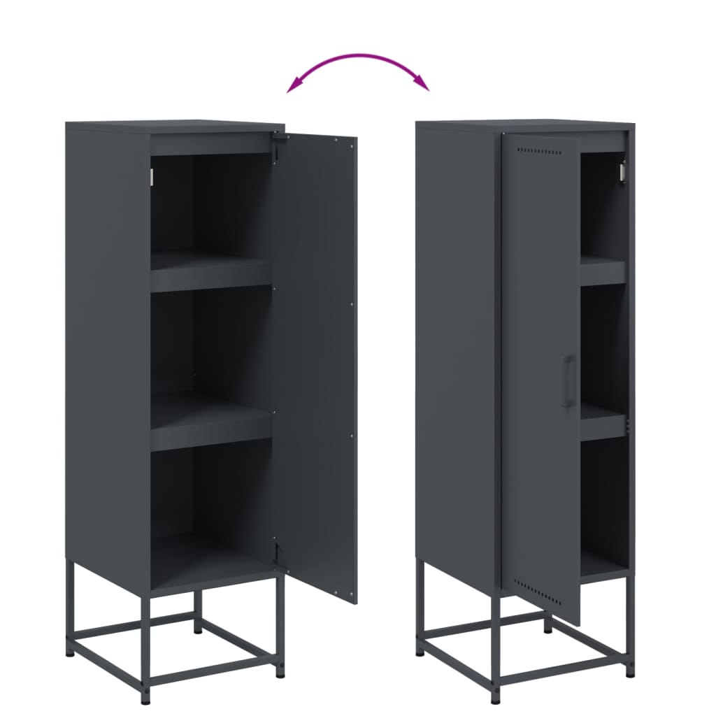 Hoge kast 36x39x123 cm staal antracietkleurig