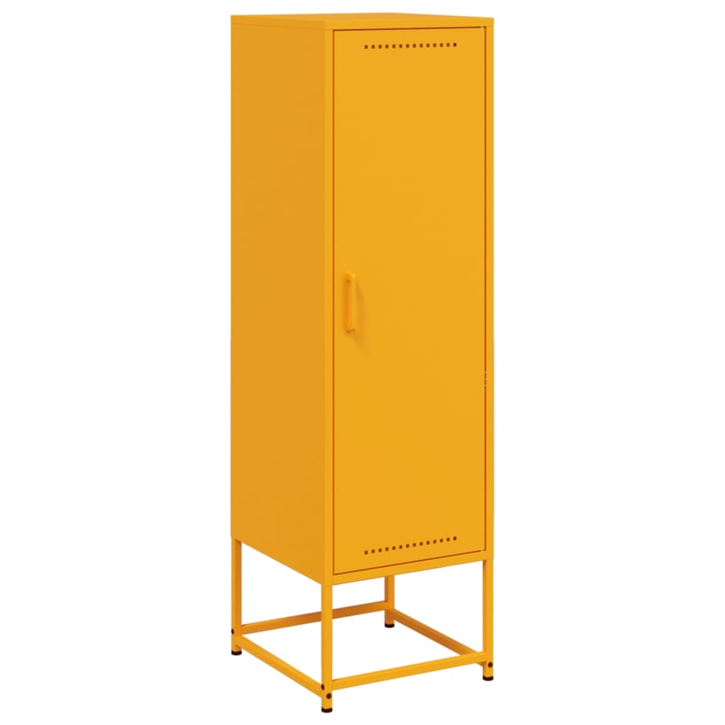 Hoge kast 36x39x123 cm staal mosterdgeel