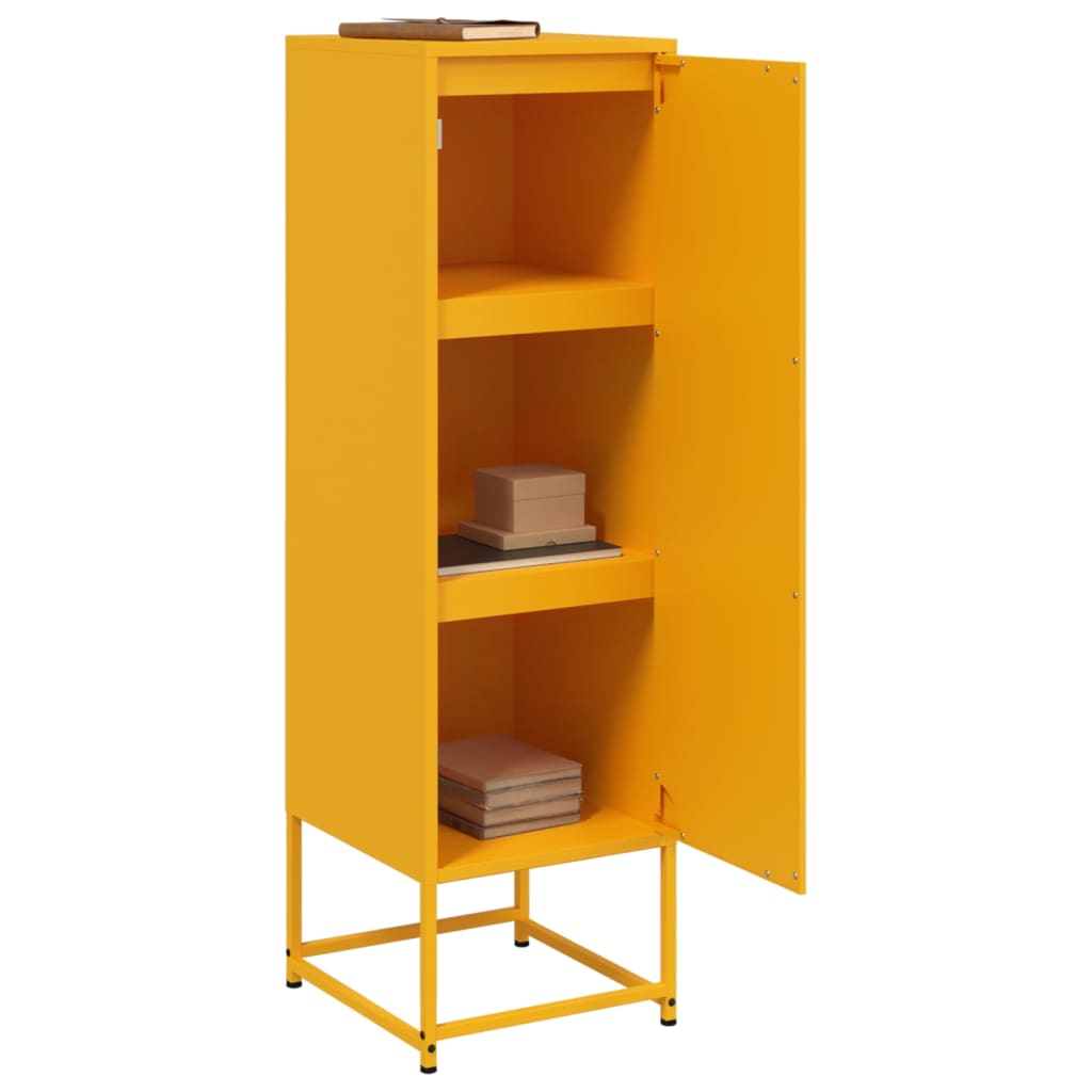 Hoge kast 36x39x123 cm staal mosterdgeel