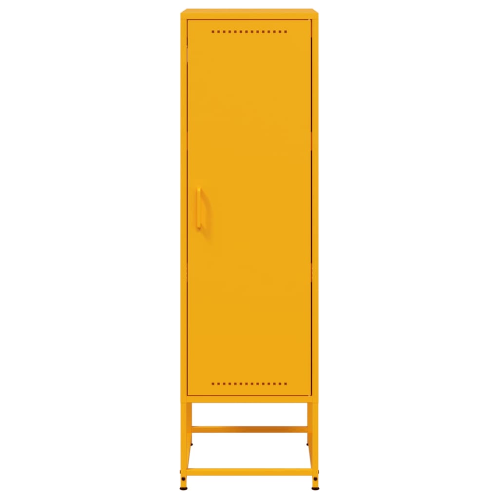 Hoge kast 36x39x123 cm staal mosterdgeel