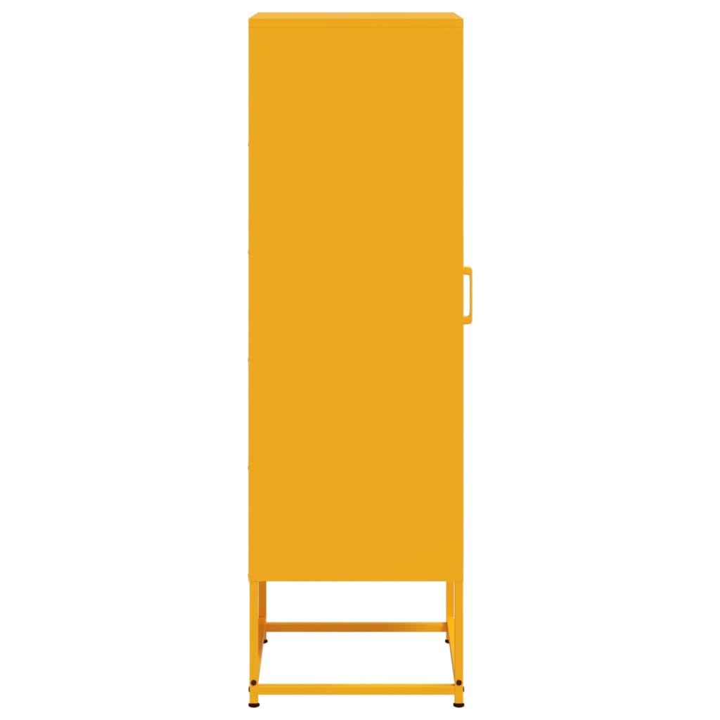 Hoge kast 36x39x123 cm staal mosterdgeel
