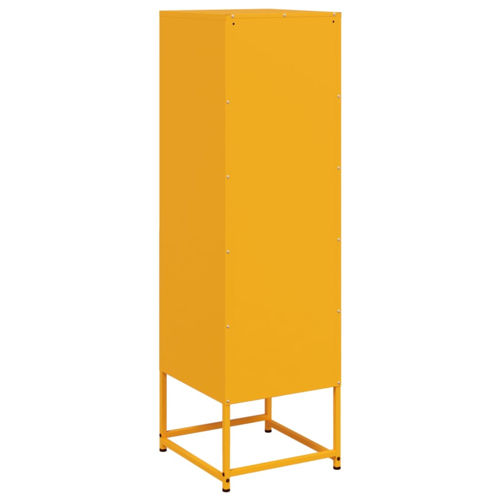 Hoge kast 36x39x123 cm staal mosterdgeel