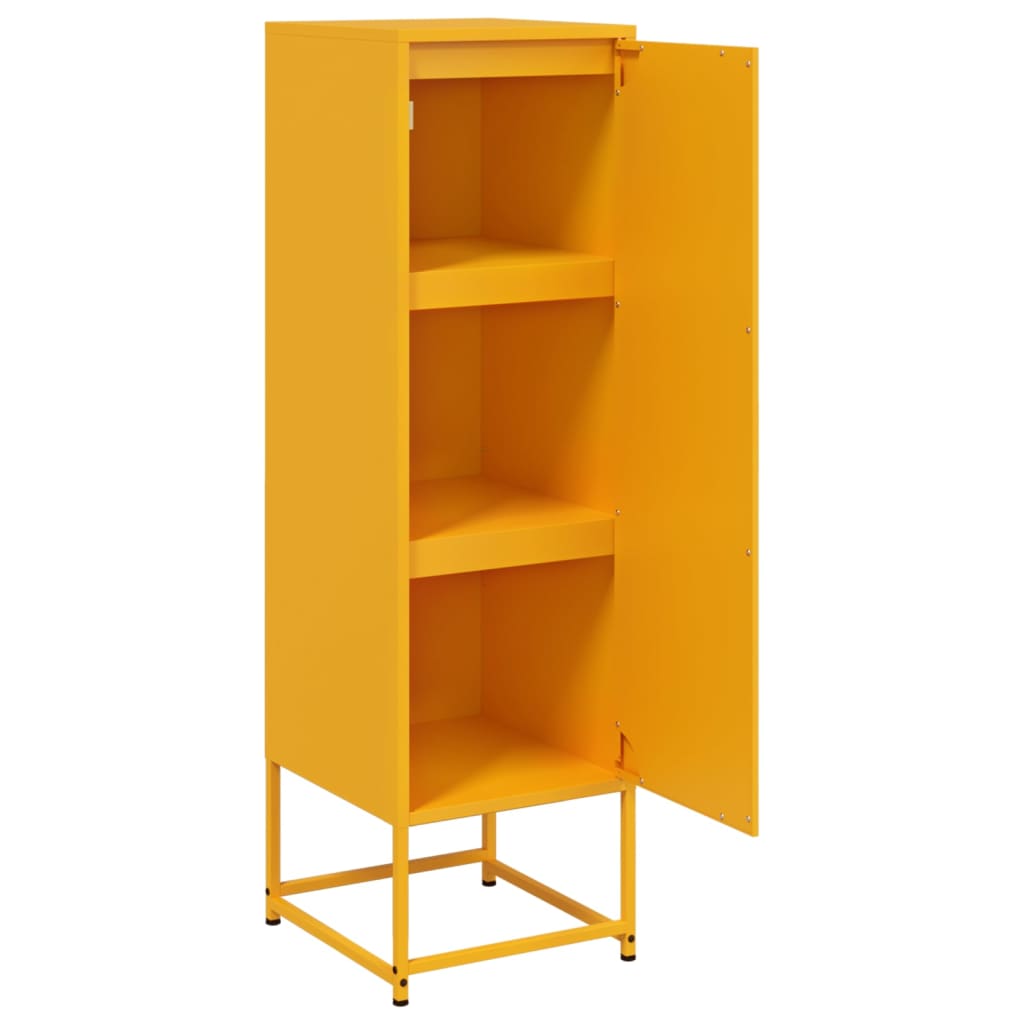 Hoge kast 36x39x123 cm staal mosterdgeel