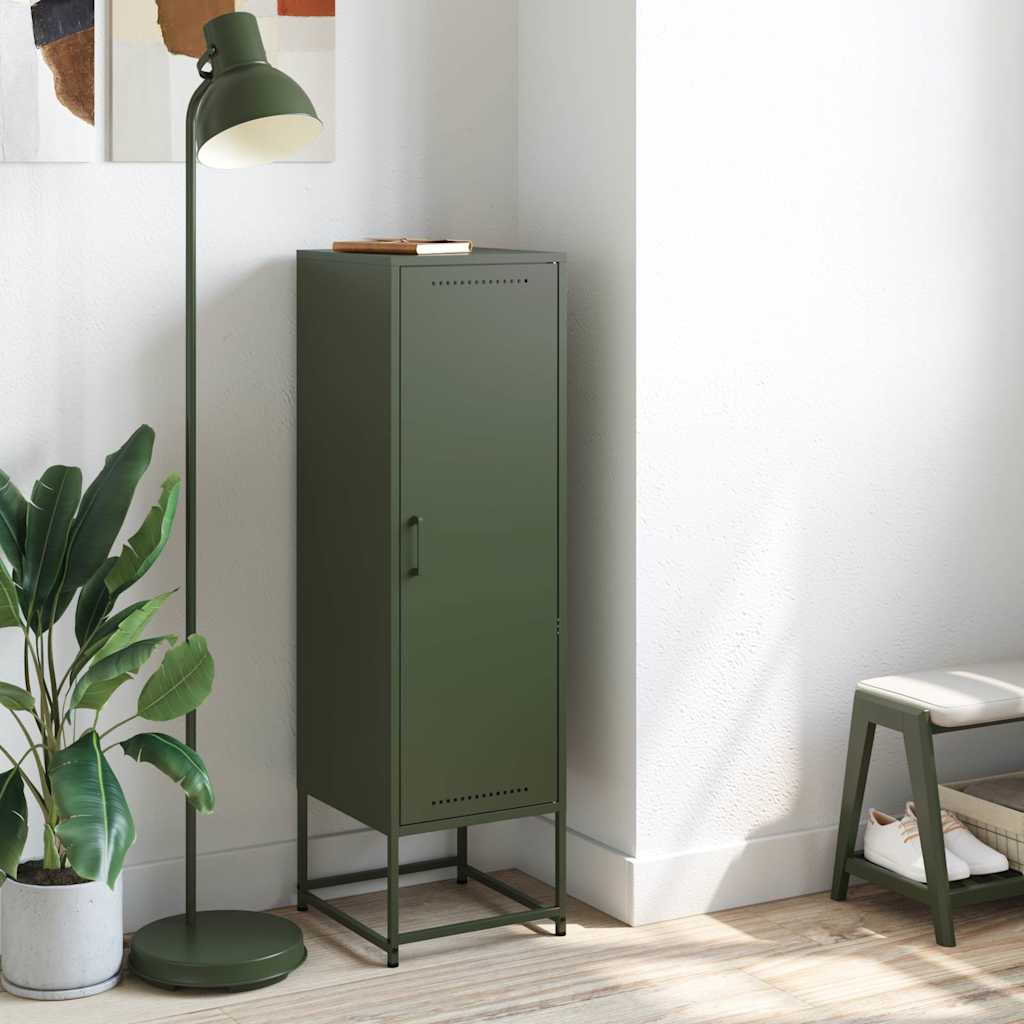 Hoge kast 36x39x123 cm staal olijfgroen