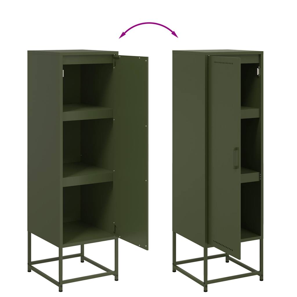 Hoge kast 36x39x123 cm staal olijfgroen