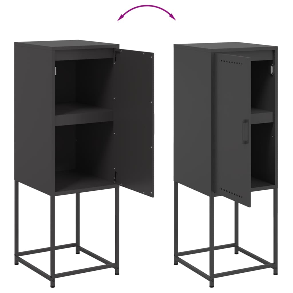 Hoge kast 36x39x107 cm staal zwart