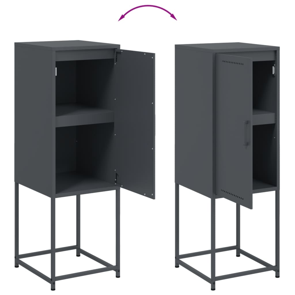 Hoge kast 36x39x107 cm staal antracietkleurig