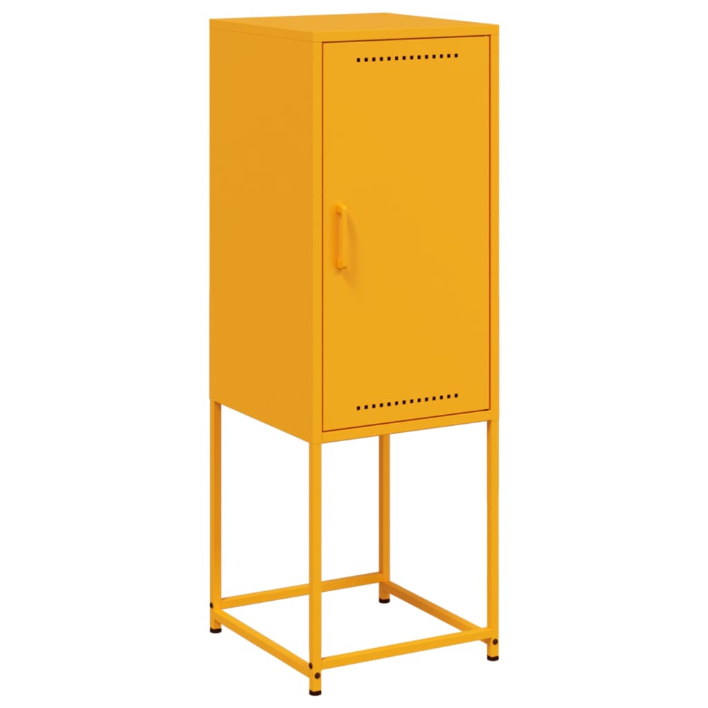 Hoge kast 36x39x107 cm staal mosterdgeel