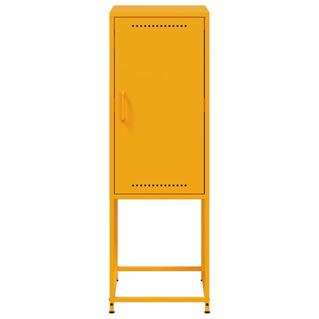 Hoge kast 36x39x107 cm staal mosterdgeel