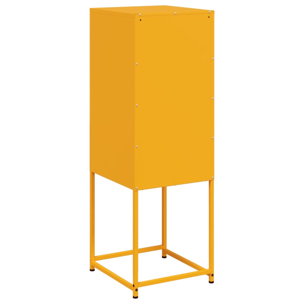 Hoge kast 36x39x107 cm staal mosterdgeel