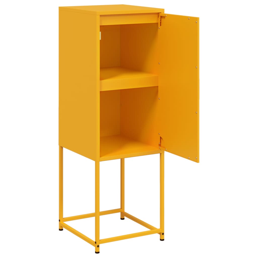 Hoge kast 36x39x107 cm staal mosterdgeel