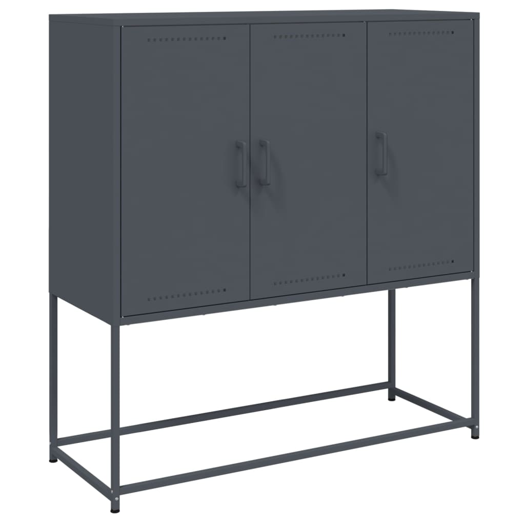 Hoge kast 100,5x39x107 cm staal antracietkleurig