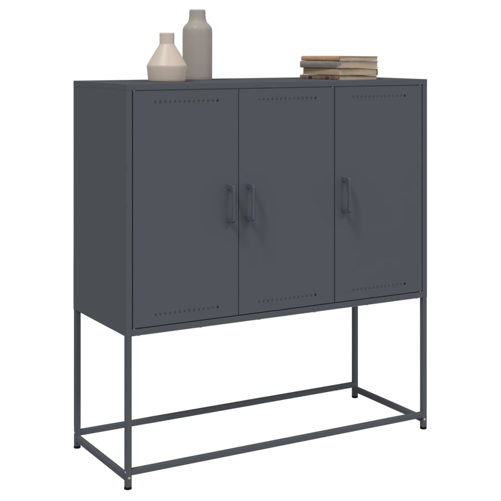 Hoge kast 100,5x39x107 cm staal antracietkleurig
