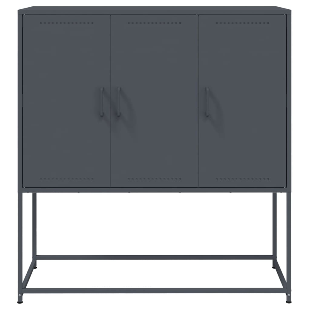 Hoge kast 100,5x39x107 cm staal antracietkleurig