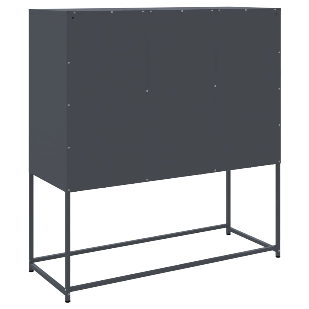 Hoge kast 100,5x39x107 cm staal antracietkleurig