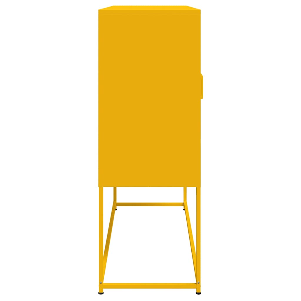 Hoge kast 100,5x39x107 cm staal mosterdgeel