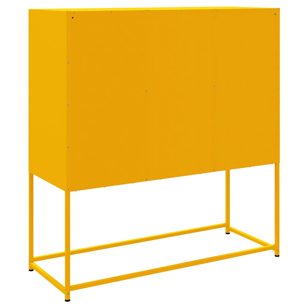 Hoge kast 100,5x39x107 cm staal mosterdgeel