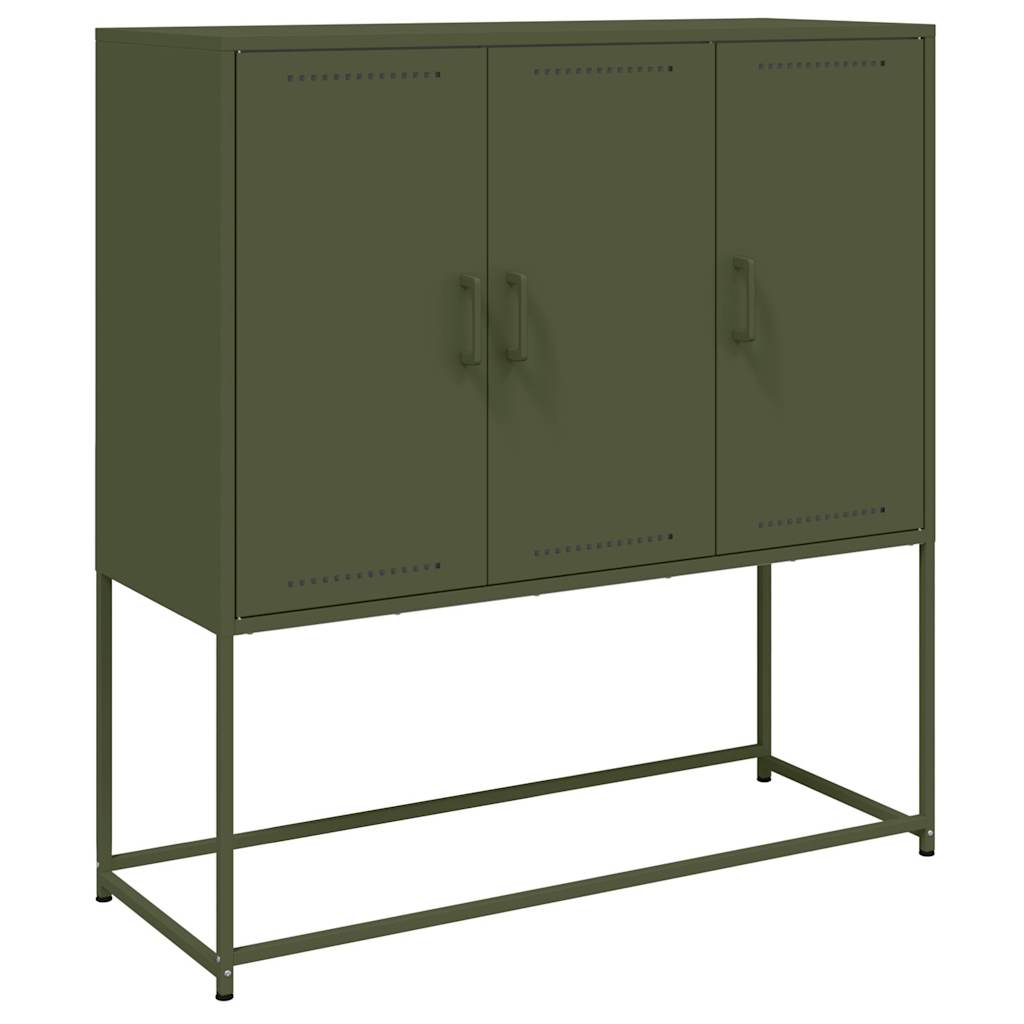 Hoge kast 100,5x39x107 cm staal olijfgroen