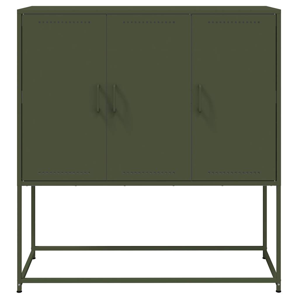 Hoge kast 100,5x39x107 cm staal olijfgroen
