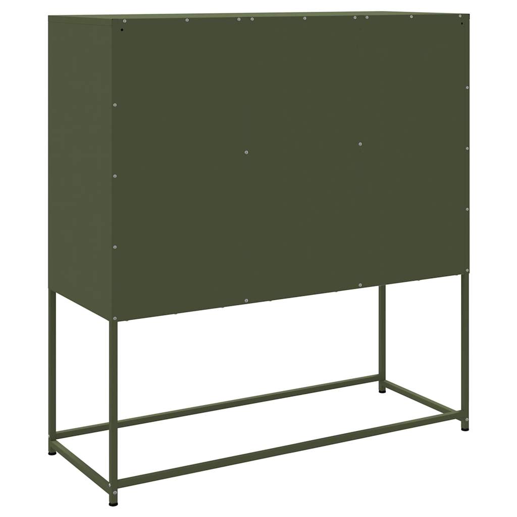 Hoge kast 100,5x39x107 cm staal olijfgroen