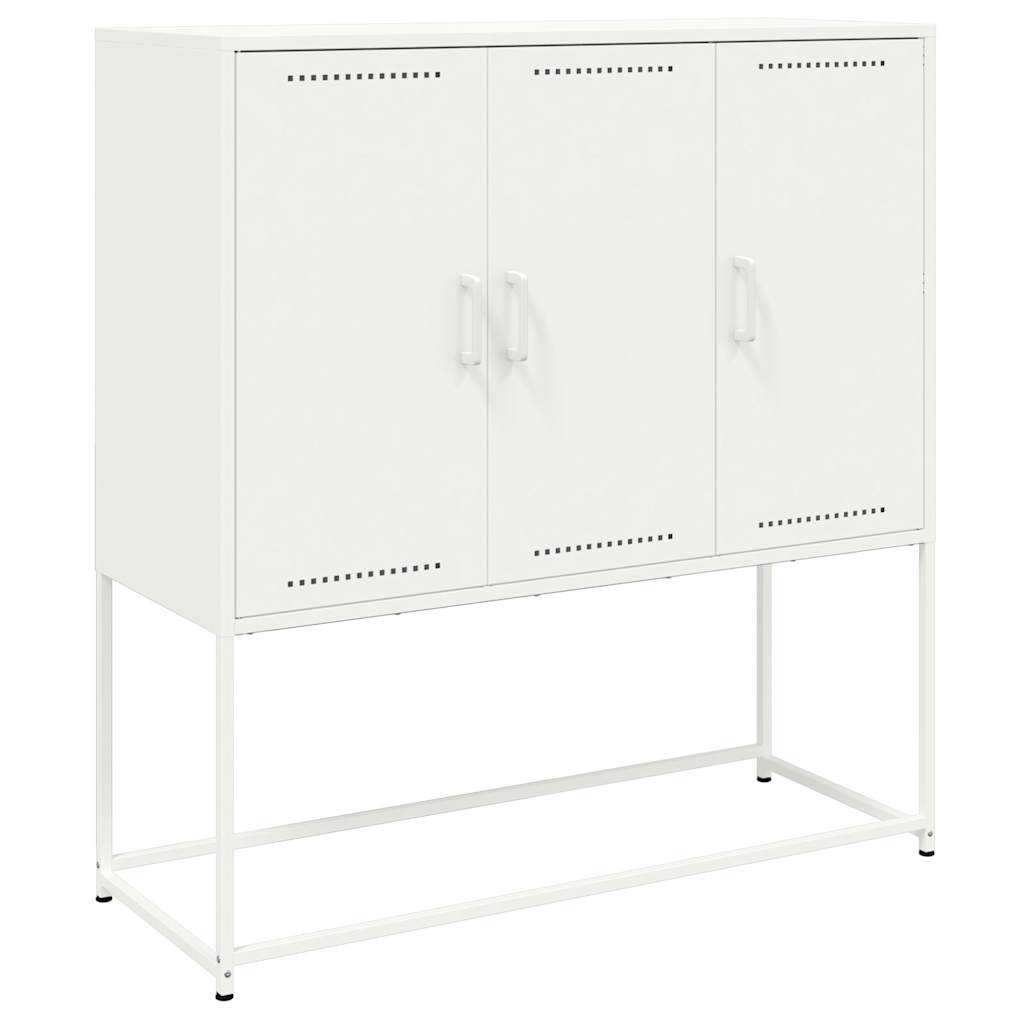 Hoge kast 100,5x39x107 cm staal wit