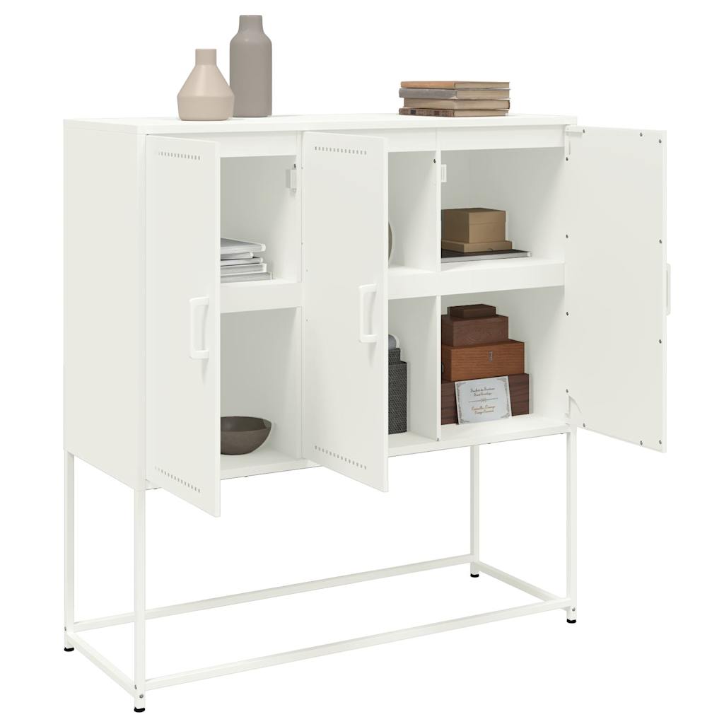 Hoge kast 100,5x39x107 cm staal wit