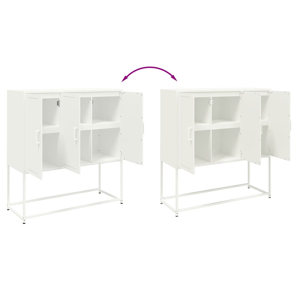 Hoge kast 100,5x39x107 cm staal wit
