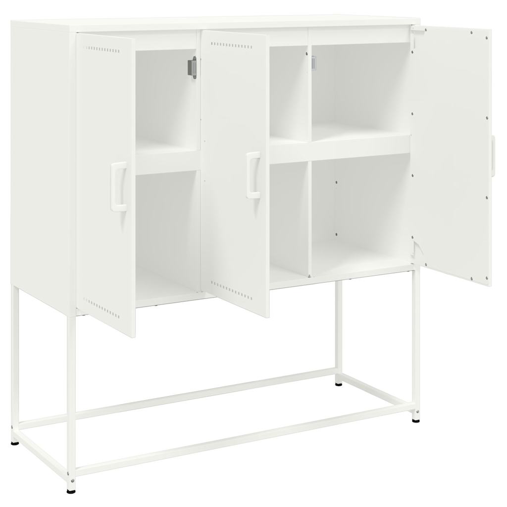 Hoge kast 100,5x39x107 cm staal wit