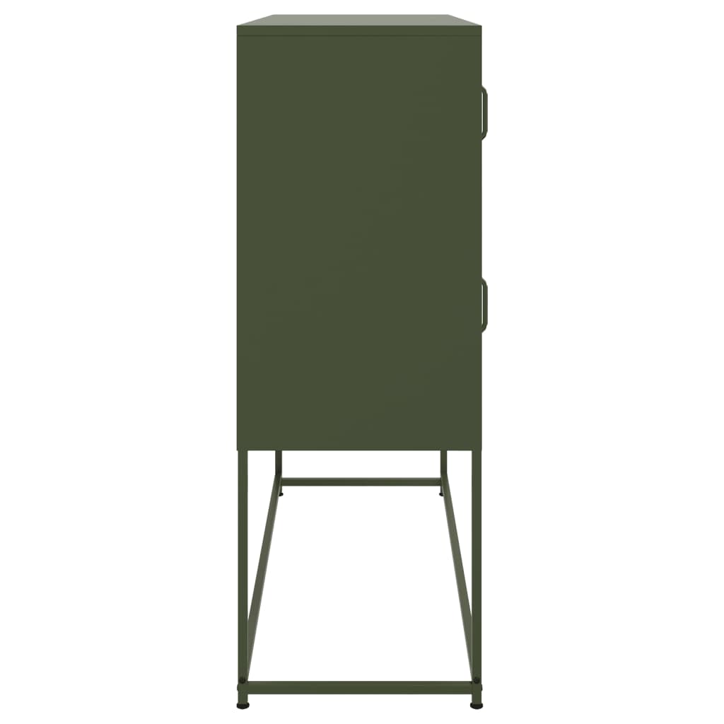 Dressoir 100,5x39x107 cm staal olijfgroen
