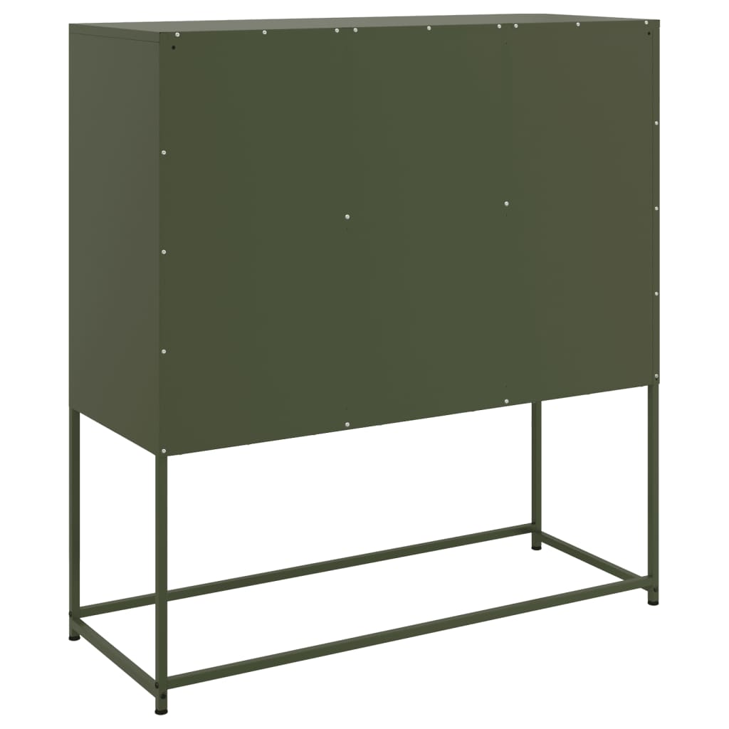 Dressoir 100,5x39x107 cm staal olijfgroen