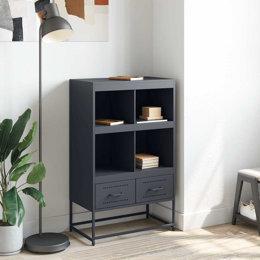Hoge kast 68x39x111,5 cm staal antracietkleurig