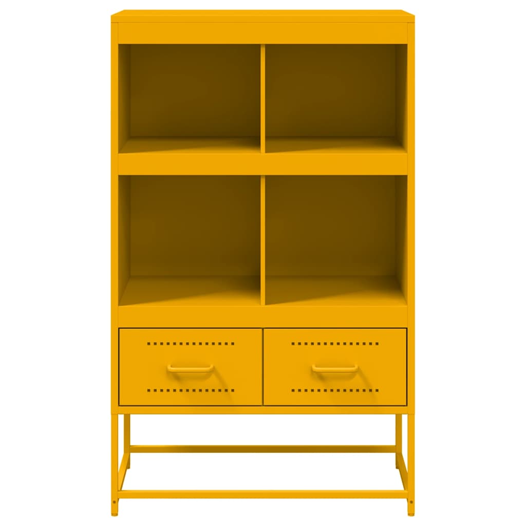 Hoge kast 68x39x111,5 cm staal mosterdgeel