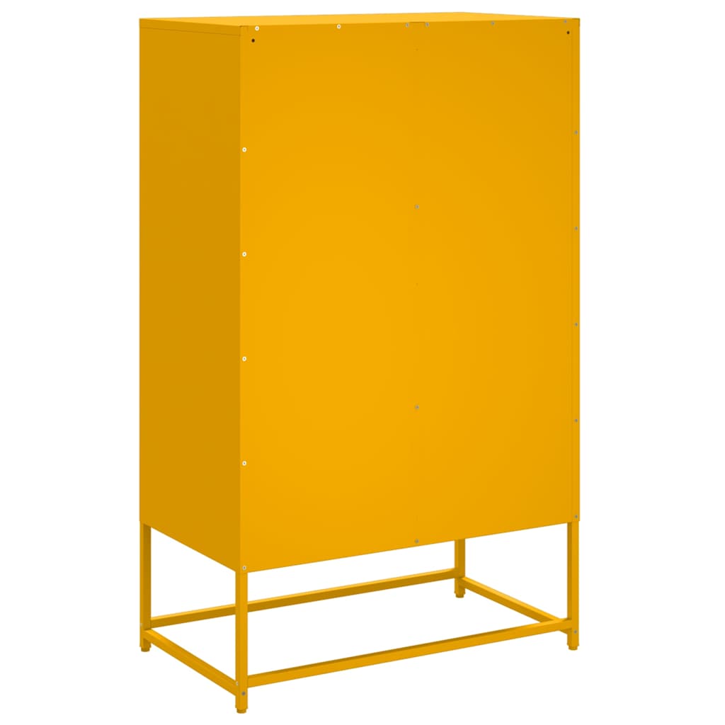 Hoge kast 68x39x111,5 cm staal mosterdgeel