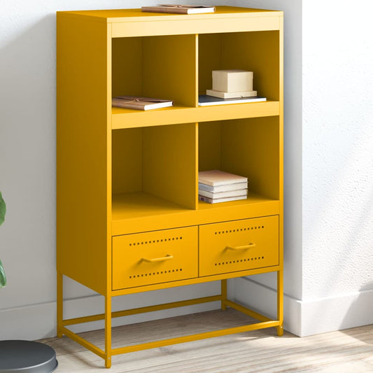 Hoge kast 68x39x111,5 cm staal mosterdgeel